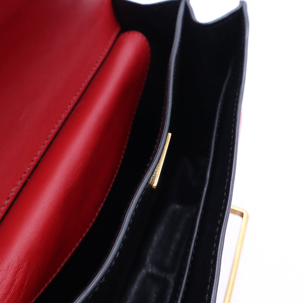City Calfskin Saffiano Cahier Bag Fuoco Black B21616
