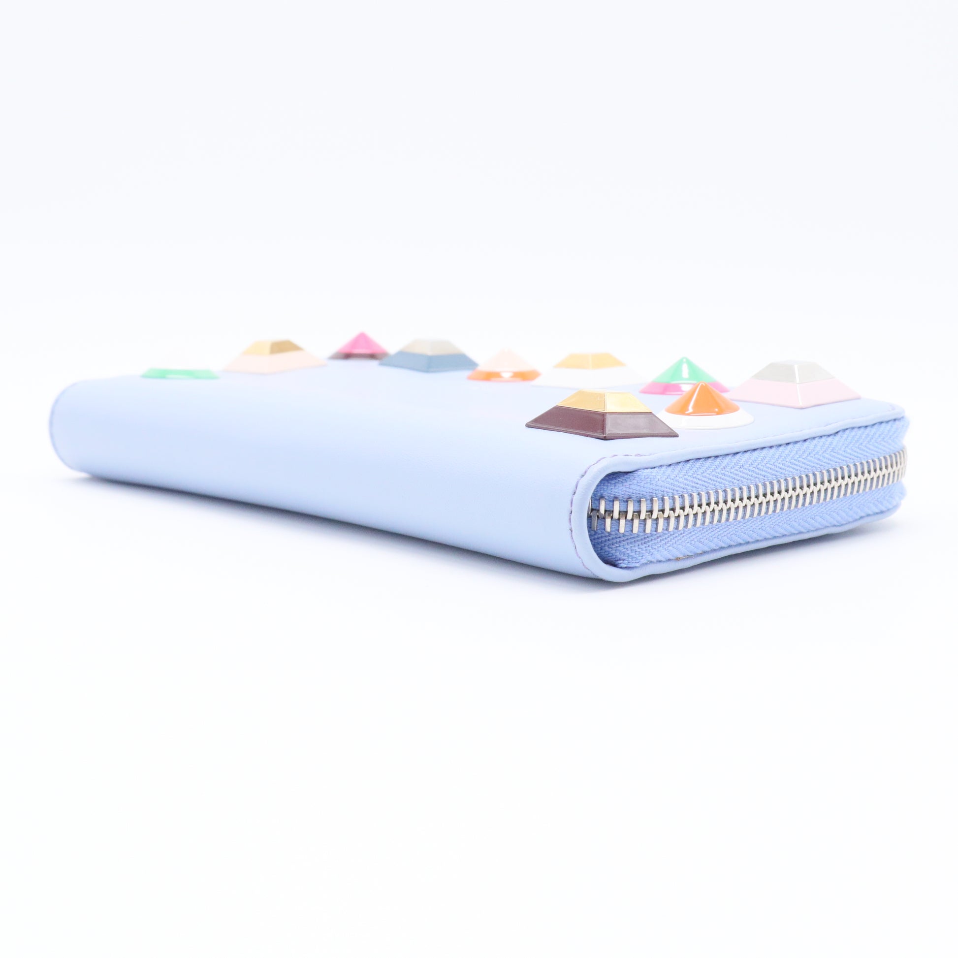 Wallet round fastener long wallet studs leather