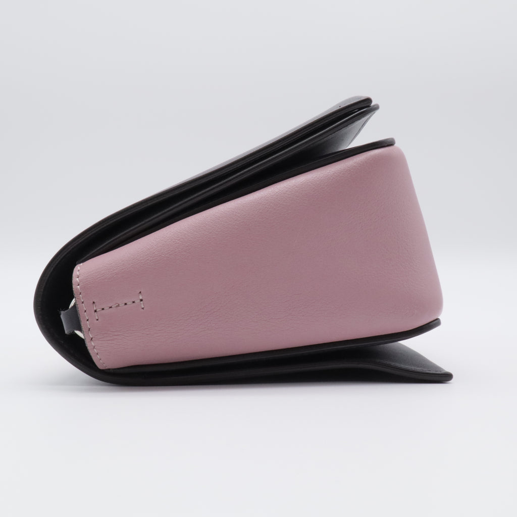 Shiny Smooth Calfskin Medium Frame Shoulder Bag Liquorice Antique Rose twins twins