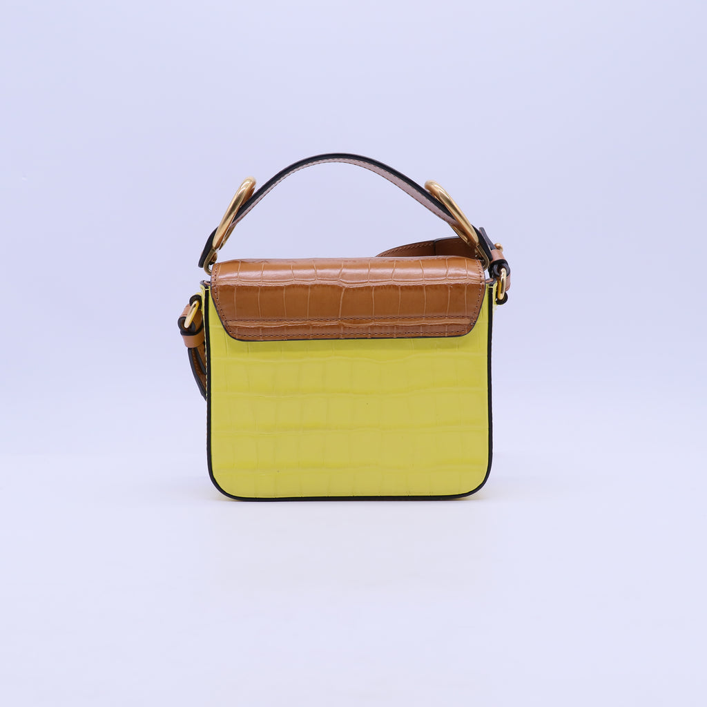 Calfskin Crocodile Embossed Mini C Double Carry B21702