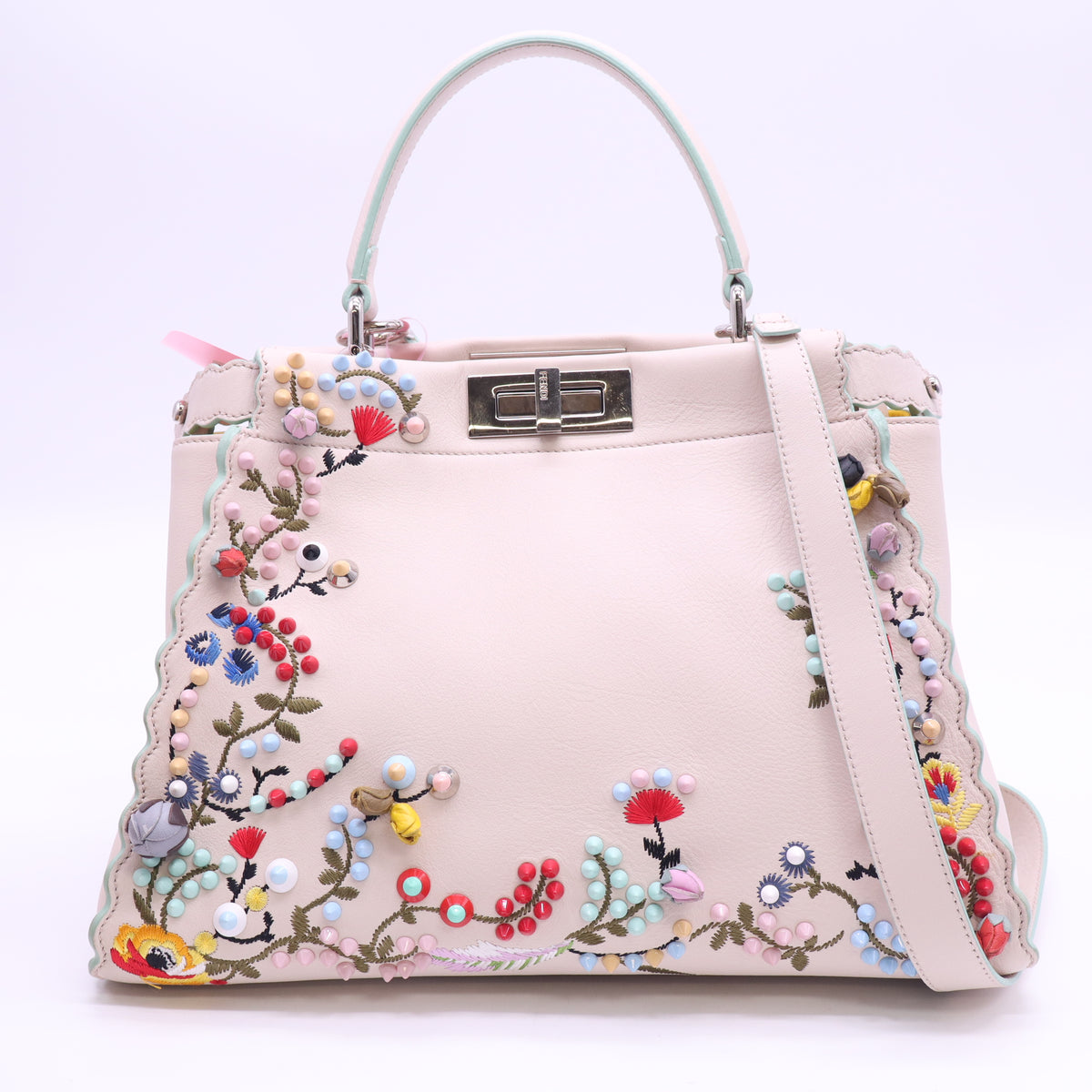 Limited Edition Peekaboo Bag Embroidered Leather Regular twins LDJ6414