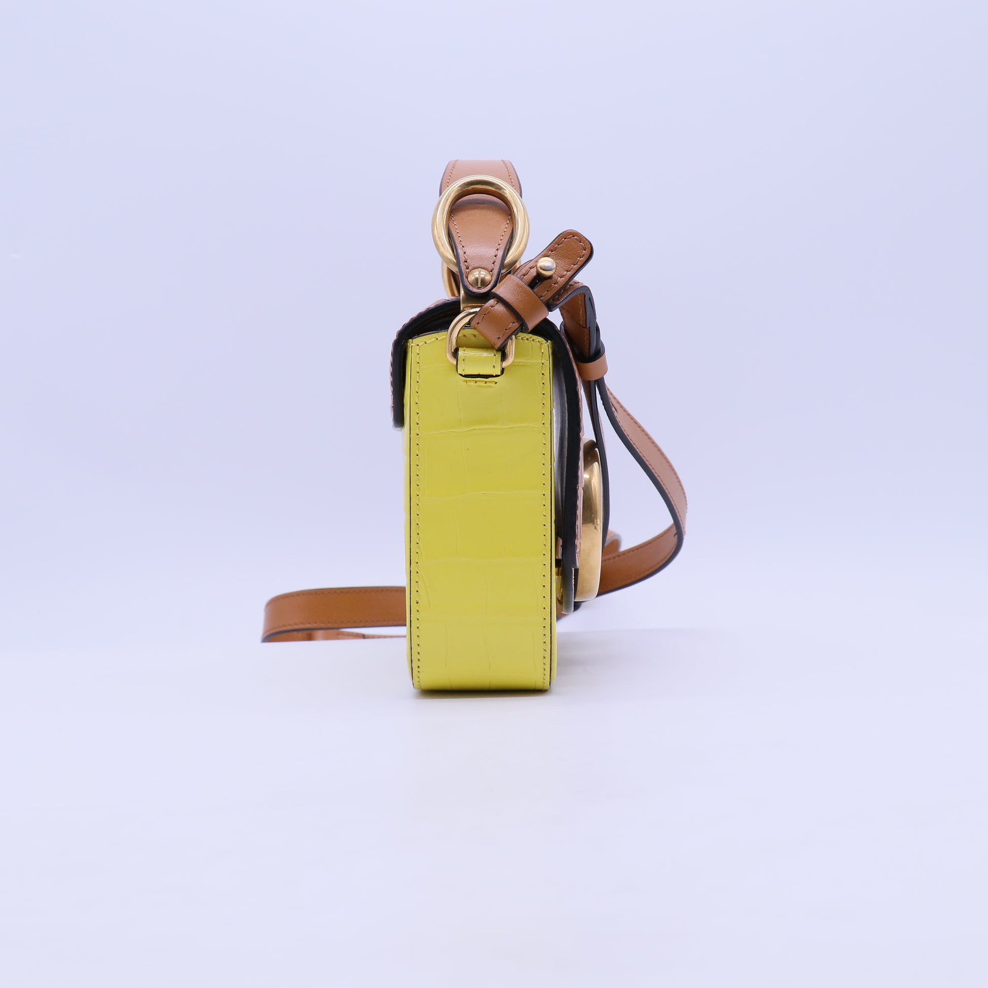 Calfskin Crocodile Embossed Mini C Double Carry B21702