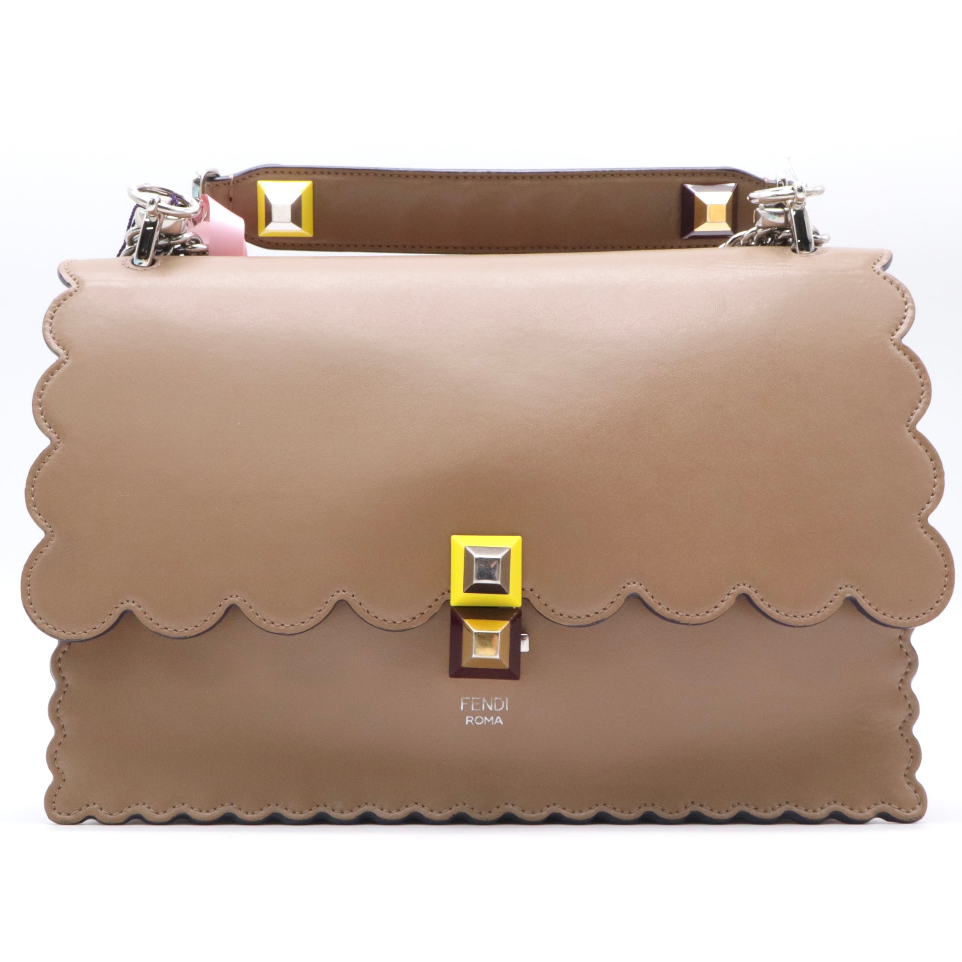 Vitello Liberty Scalloped Studded Kan I Shoulder Bag twins