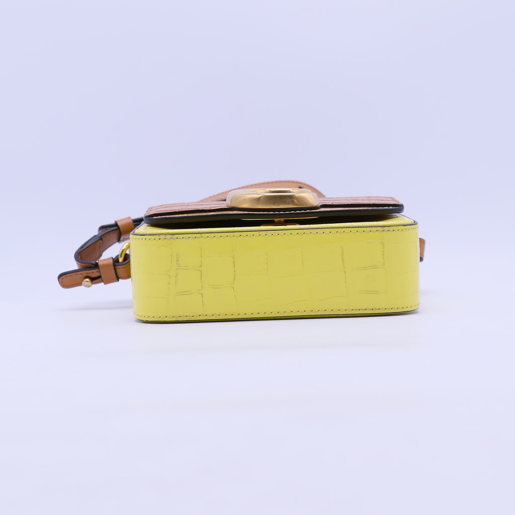 Calfskin Crocodile Embossed Mini C Double Carry B21702
