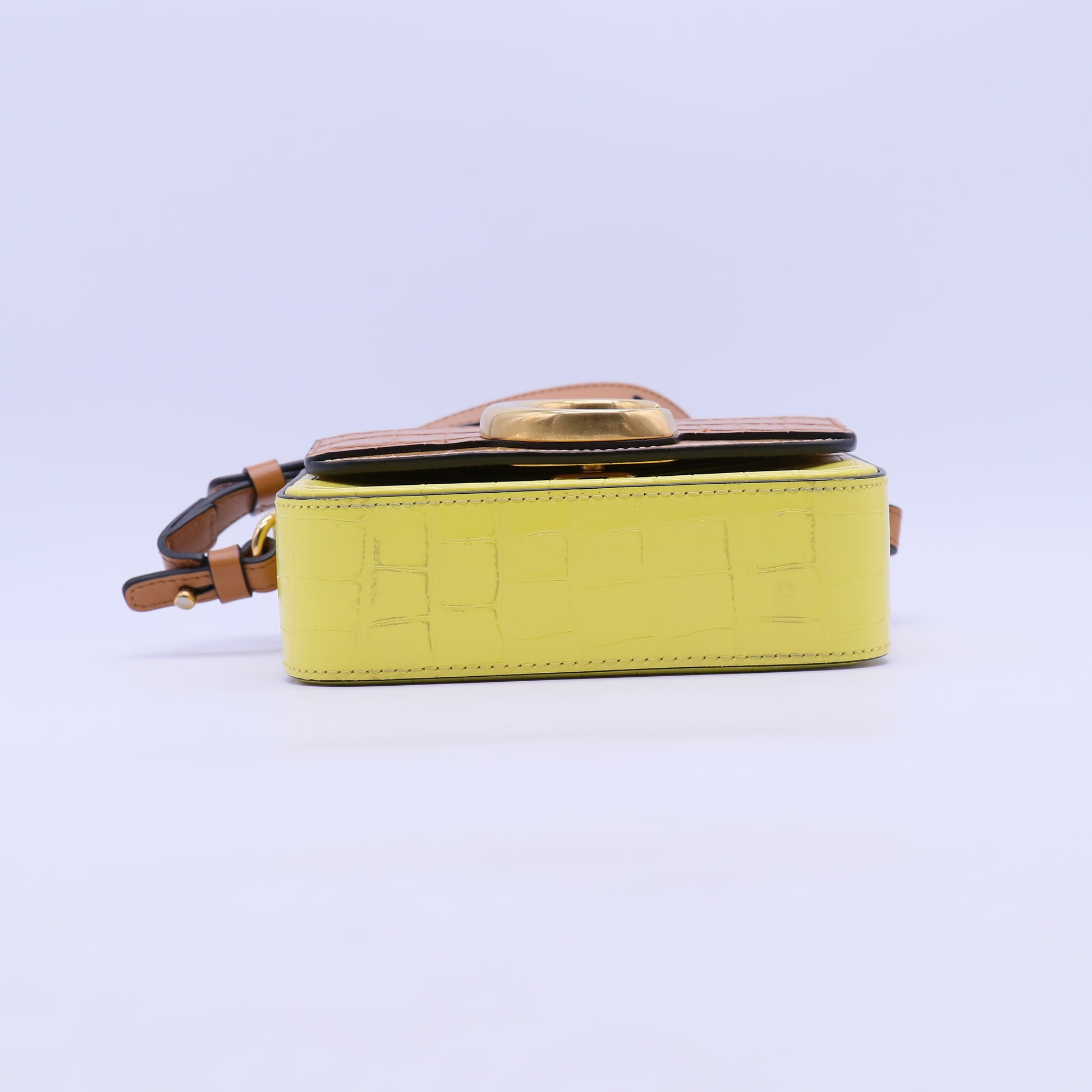 Calfskin Crocodile Embossed Mini C Double Carry B21702