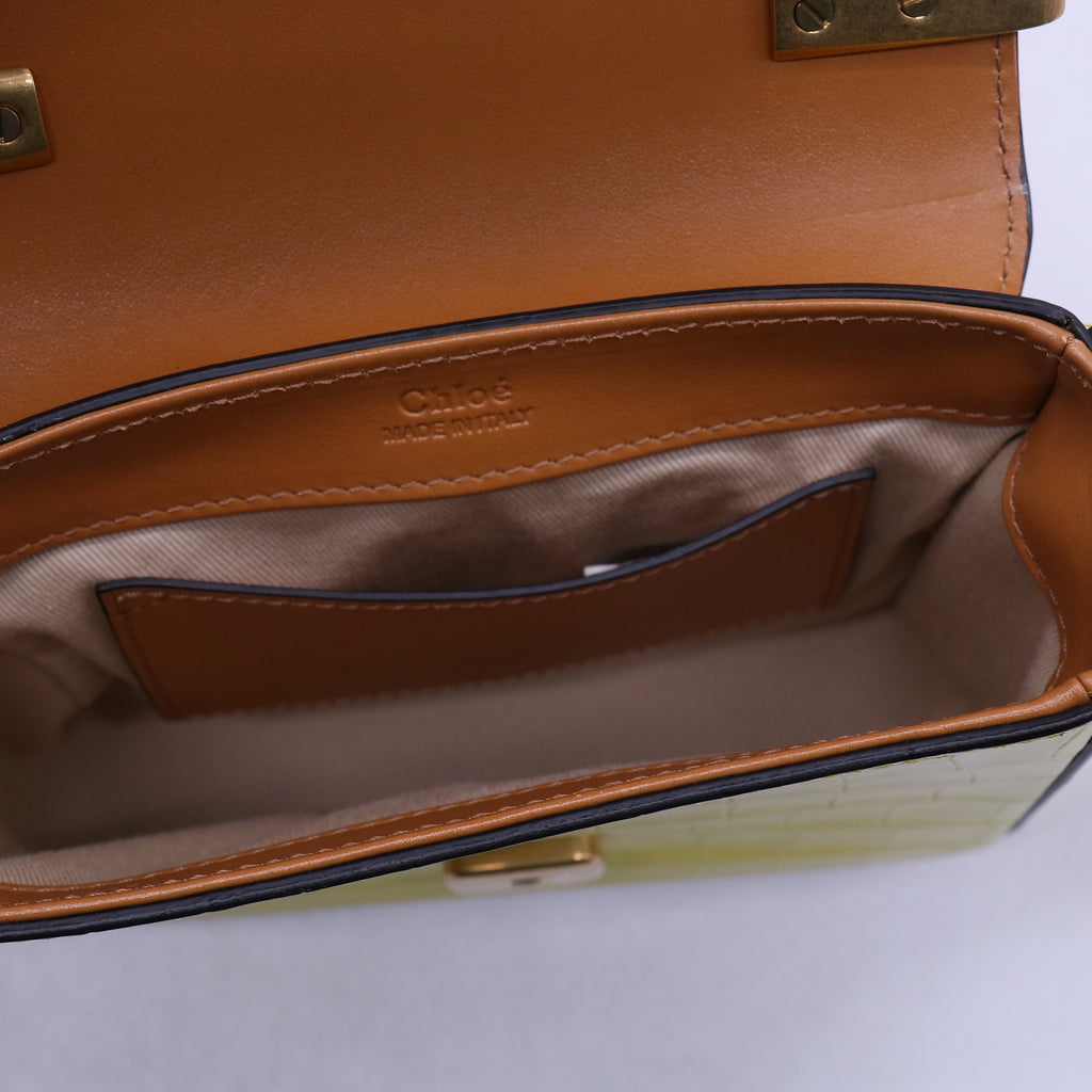 Calfskin Crocodile Embossed Mini C Double Carry B21702