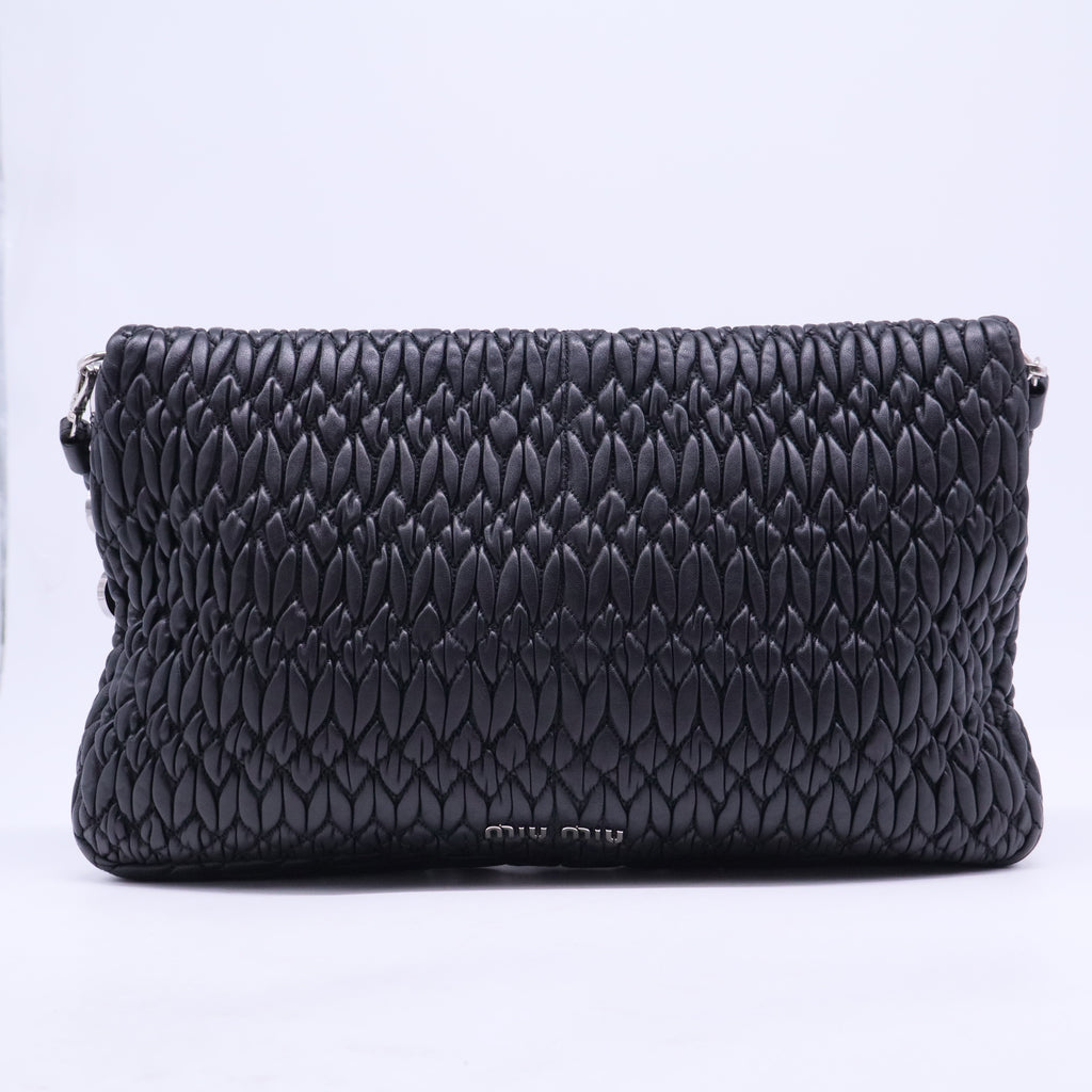 Crystal Embellished Matelasse Leather Shoulder Bag B20562