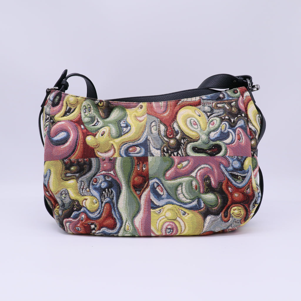 Christian Dior x Kenny Scharf Saddle Soft Bag in a multicolored jacquard canvas