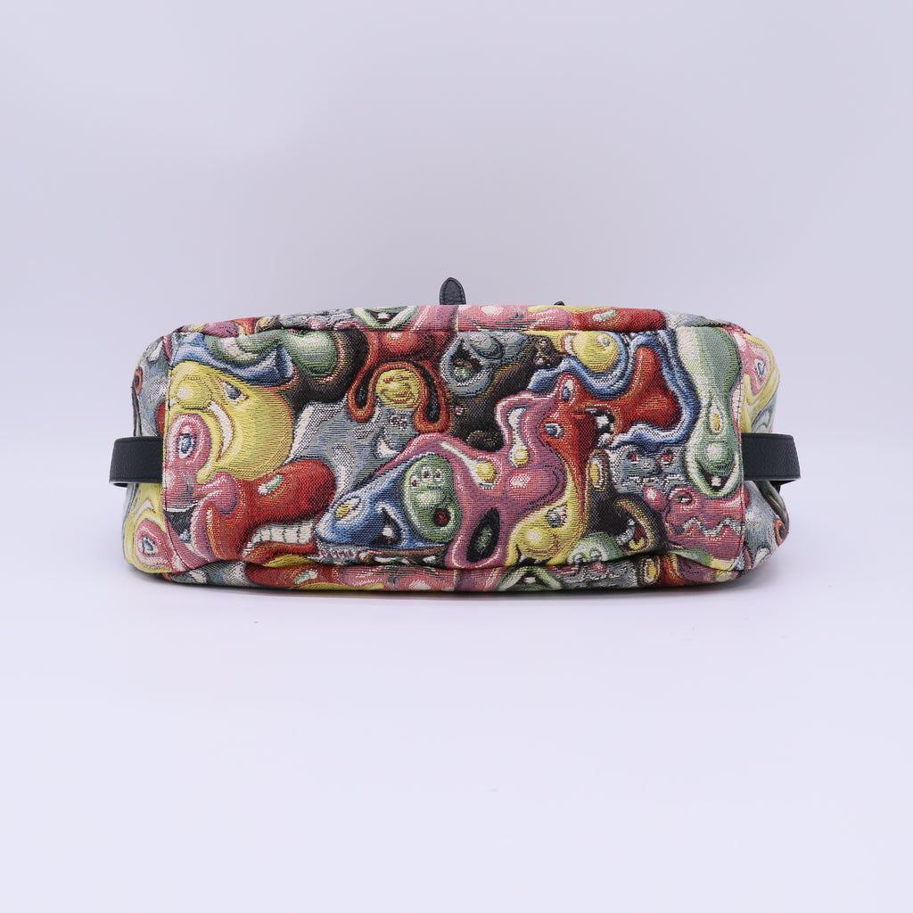 Christian Dior x Kenny Scharf Saddle Soft Bag in a multicolored jacquard canvas