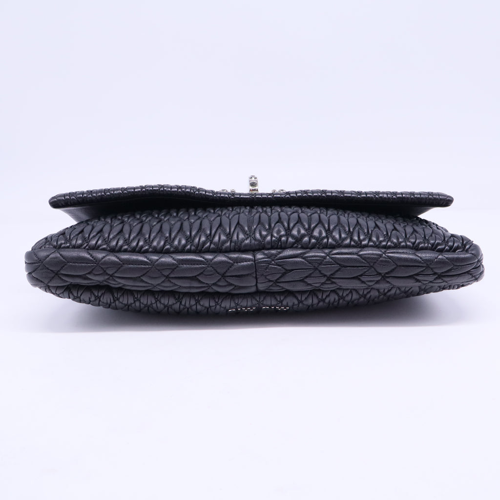 Crystal Embellished Matelasse Leather Shoulder Bag B20562