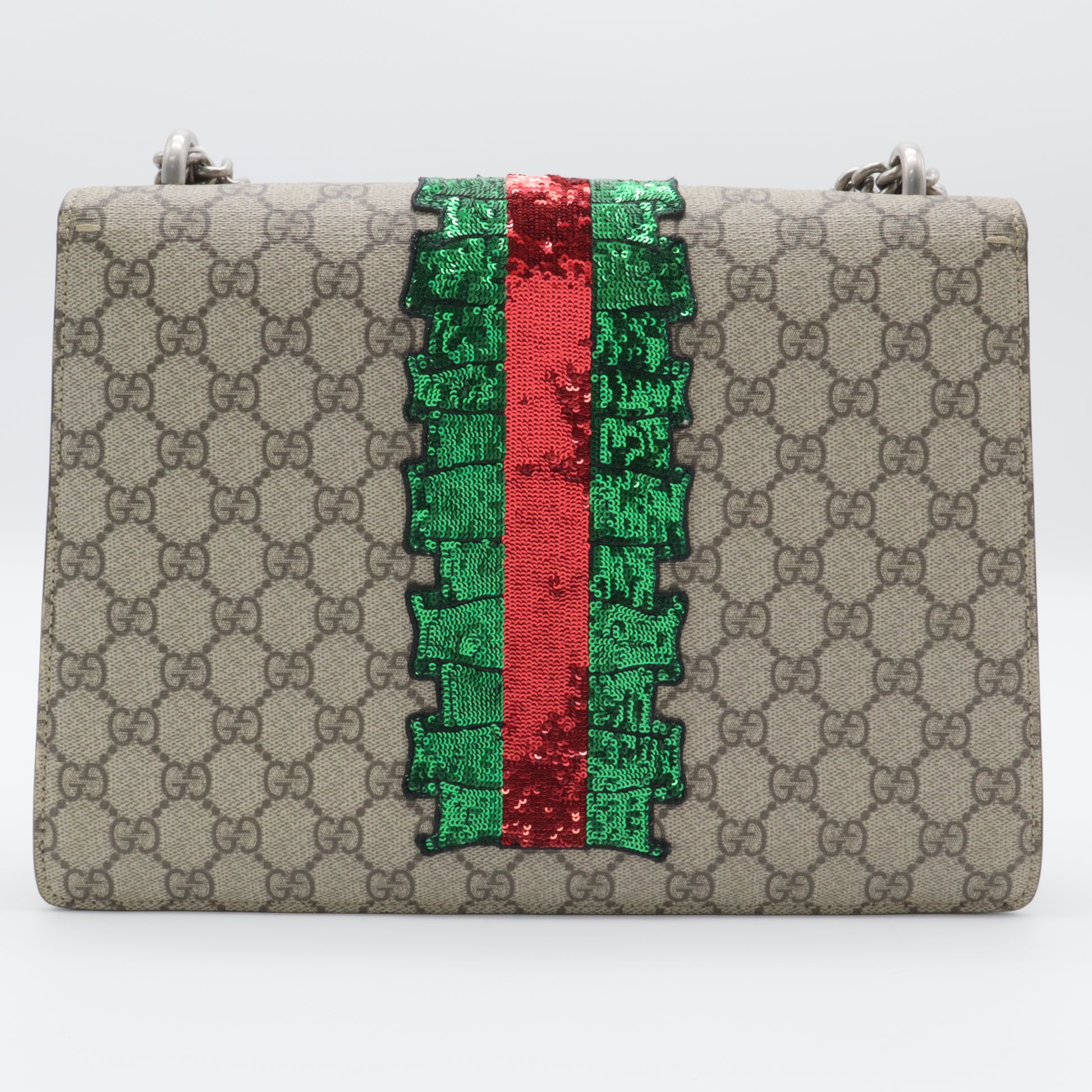 Beige Monogram Canvas GG Dionysus Supreme Embroidered Shoulder Bag twins