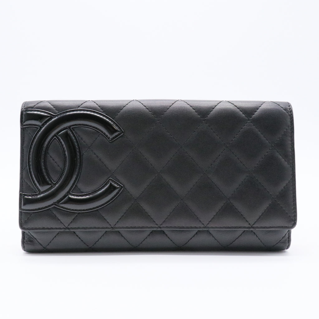 Cambon Bifold Compact Wallet Quilted Lambskin Long