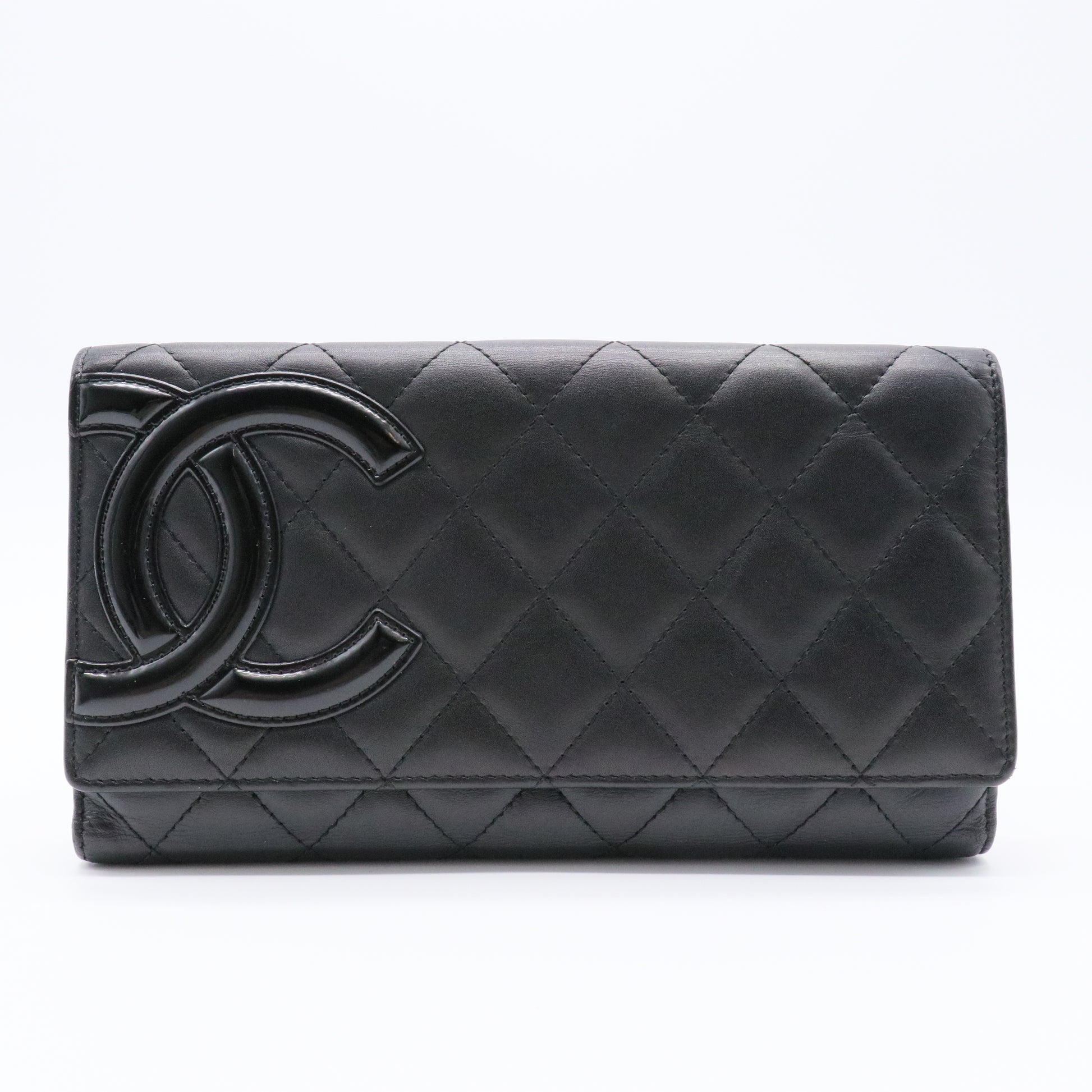 Cambon Bifold Compact Wallet Quilted Lambskin Long