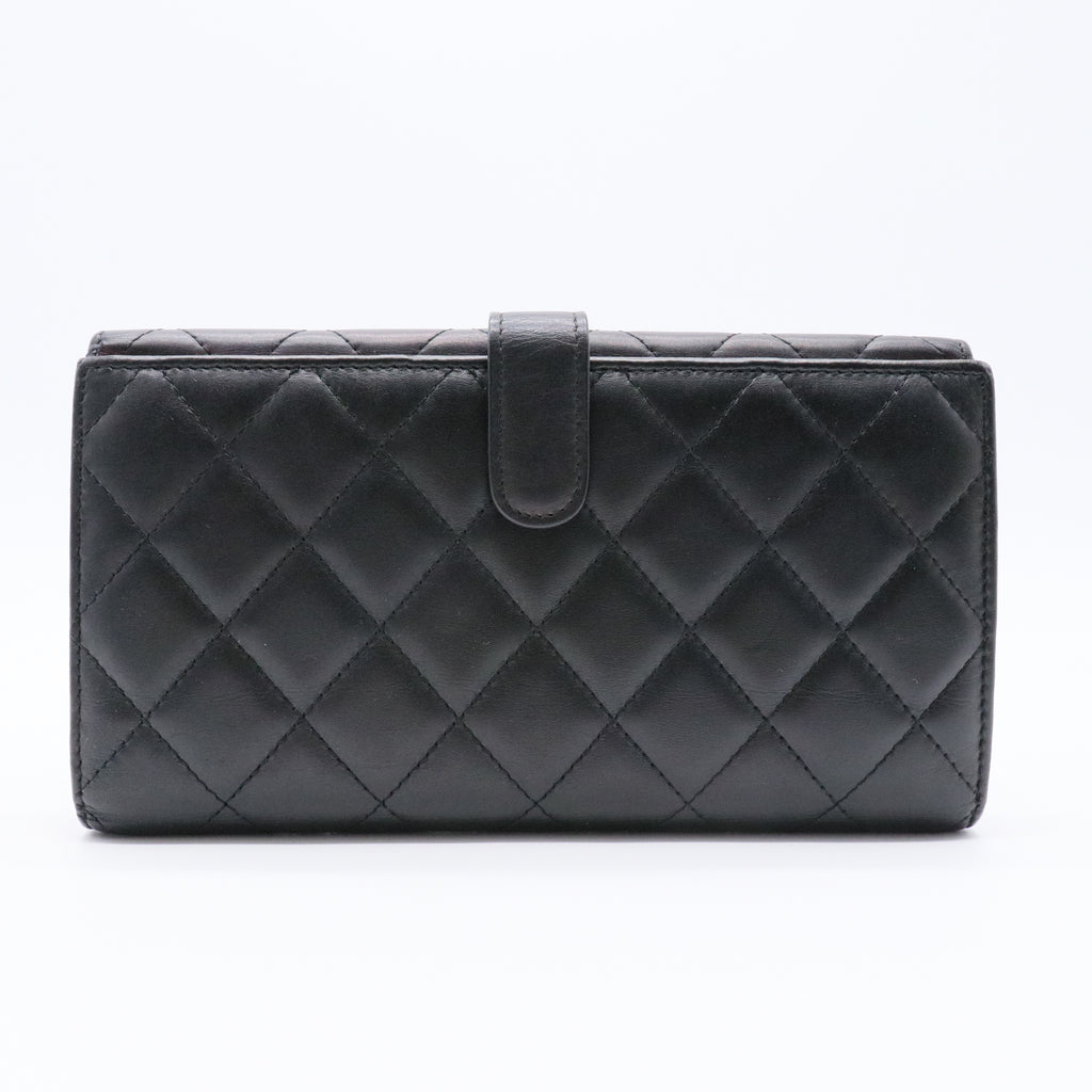 Cambon Bifold Compact Wallet Quilted Lambskin Long