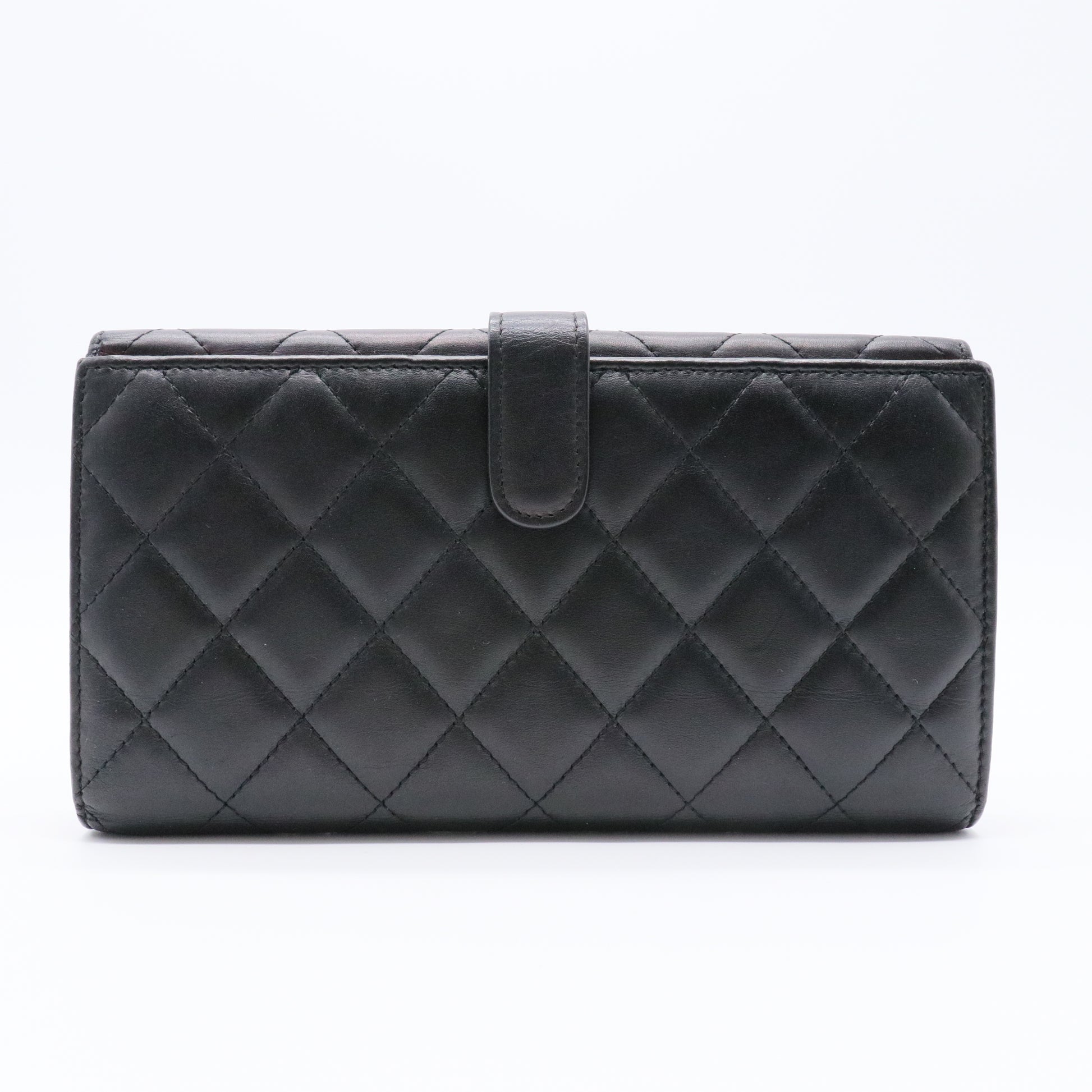 Cambon Bifold Compact Wallet Quilted Lambskin Long