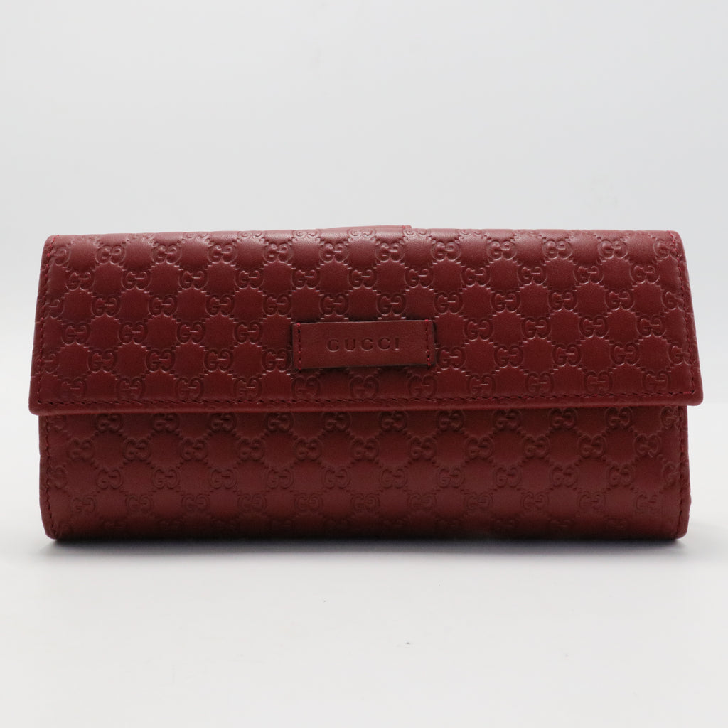 Microguccissima Continental Flap Wallet  Red
