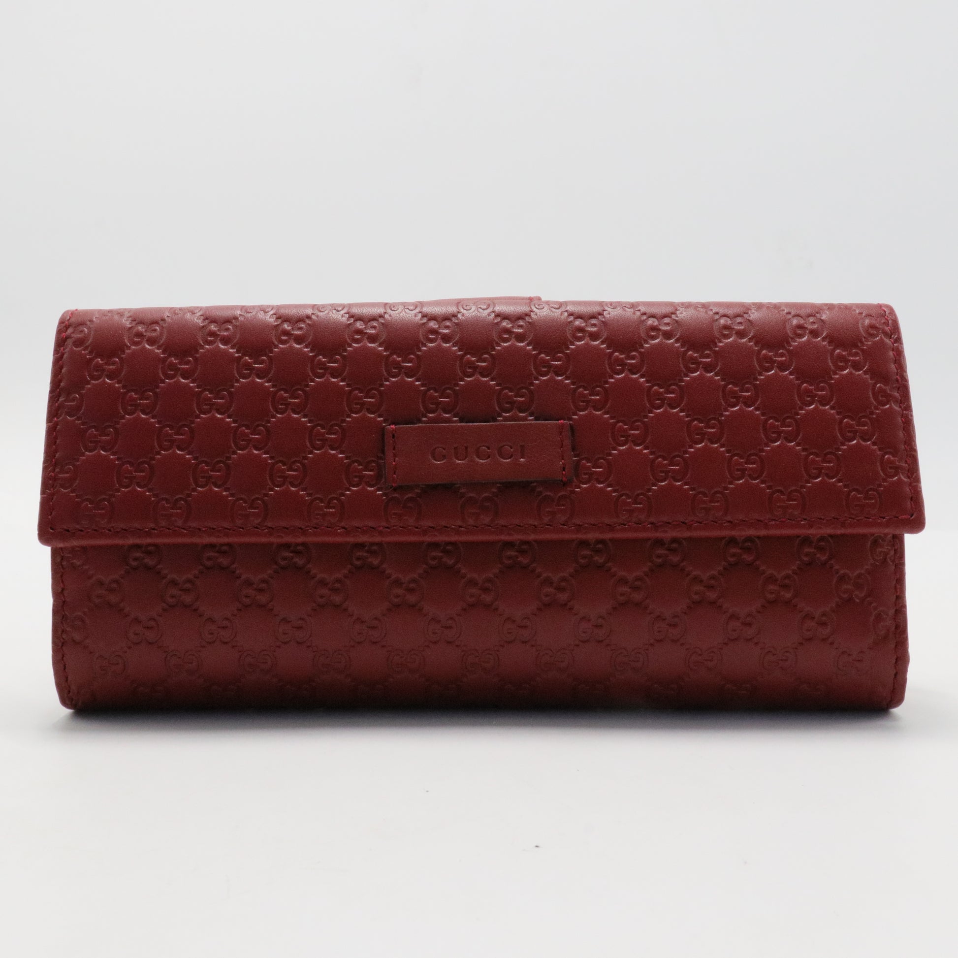 Microguccissima Continental Flap Wallet  Red