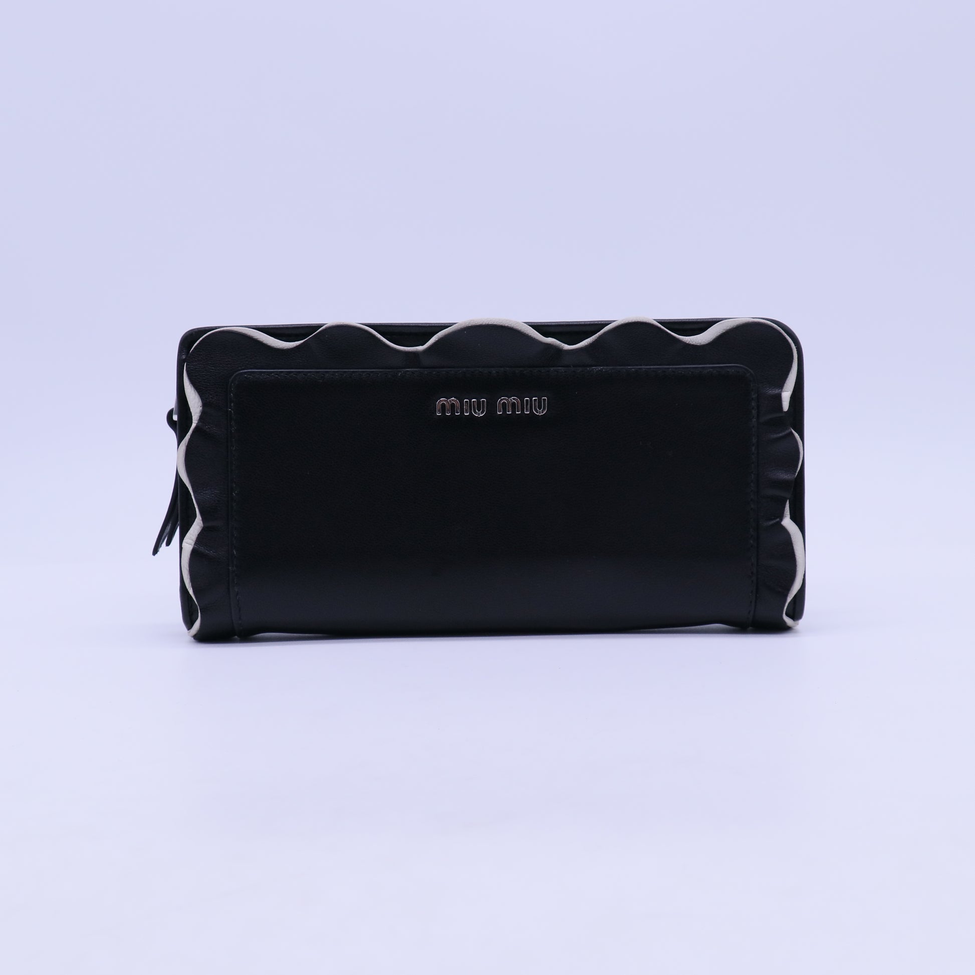 Miu Miu Nappa Rouches L-Shaped Zipper Wallet W21023