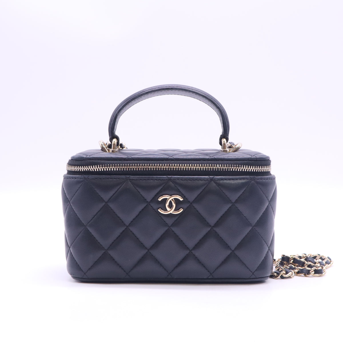 Chanel Classic Small Top Handle Vanity Case with Chain twins LDJ6405