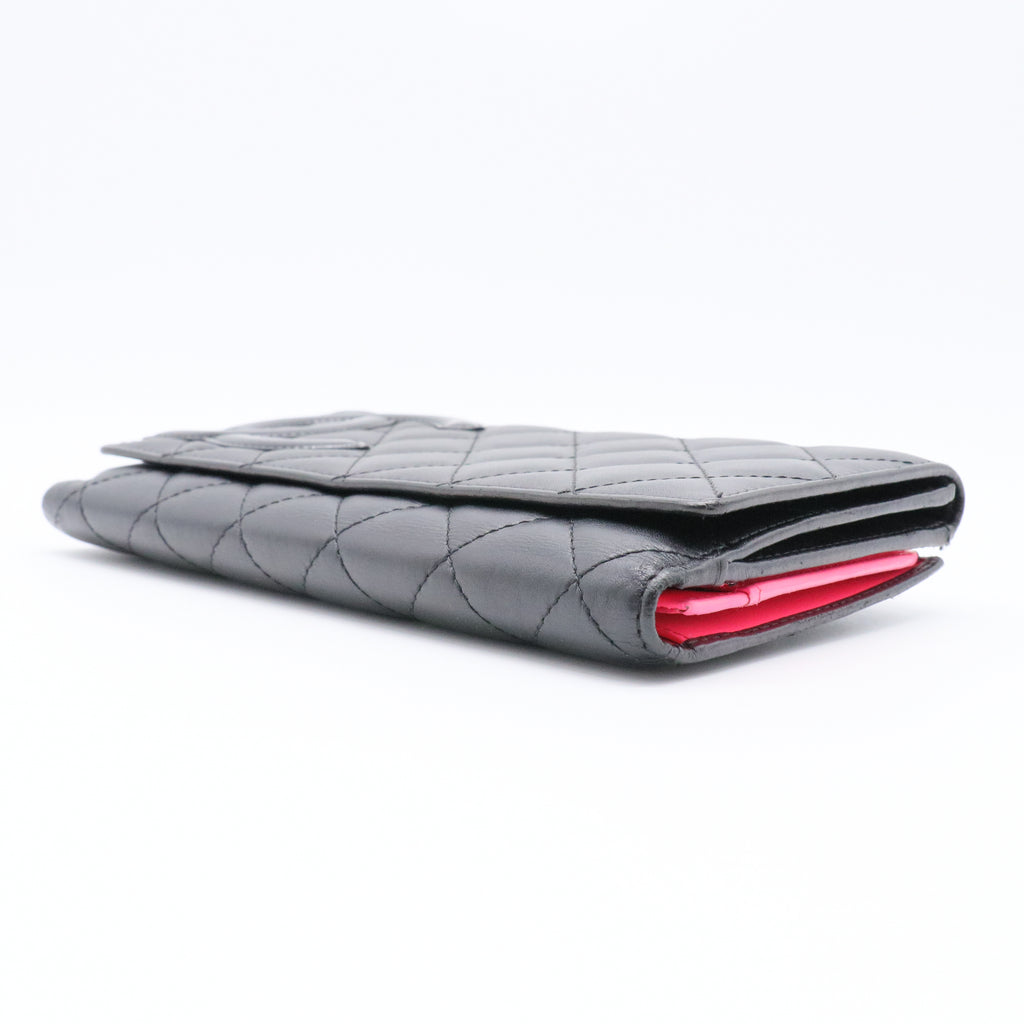 Cambon Bifold Compact Wallet Quilted Lambskin Long