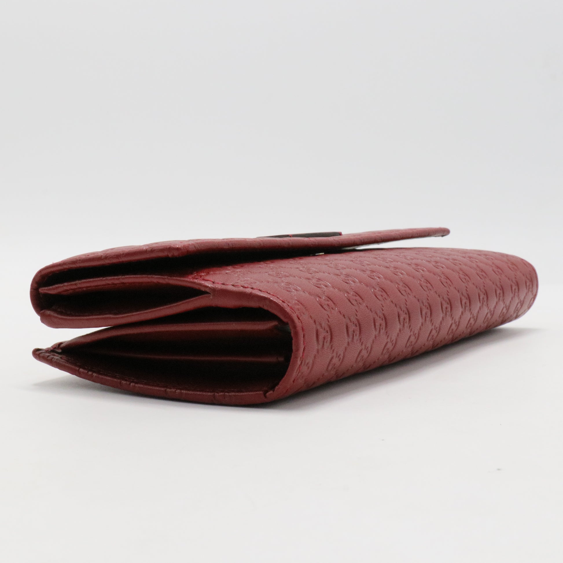 Microguccissima Continental Flap Wallet  Red