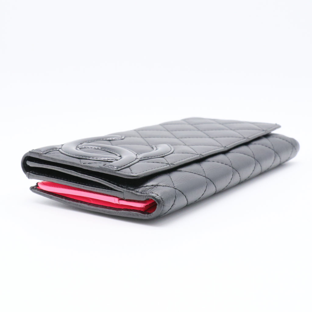 Cambon Bifold Compact Wallet Quilted Lambskin Long