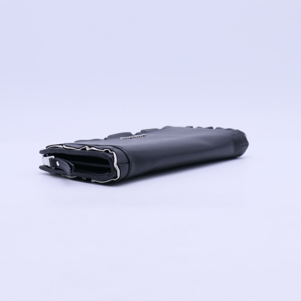 Miu Miu Nappa Rouches L-Shaped Zipper Wallet W21023