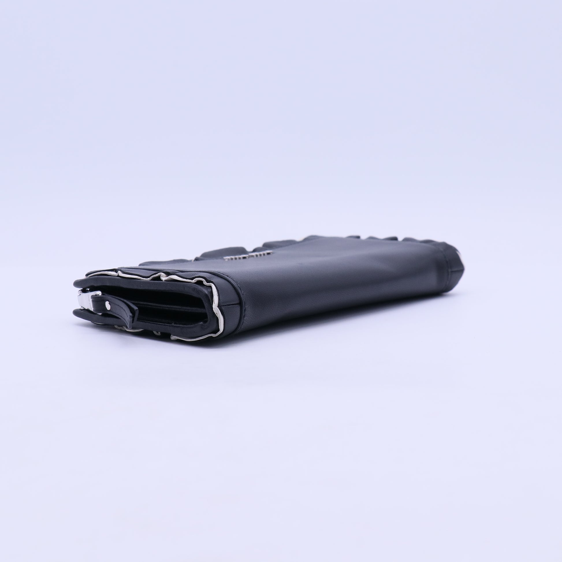 Miu Miu Nappa Rouches L-Shaped Zipper Wallet W21023