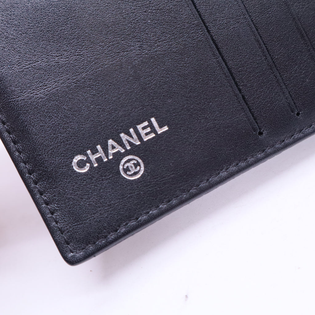 Black Caviar Leather CC Compact Wallet-W20076