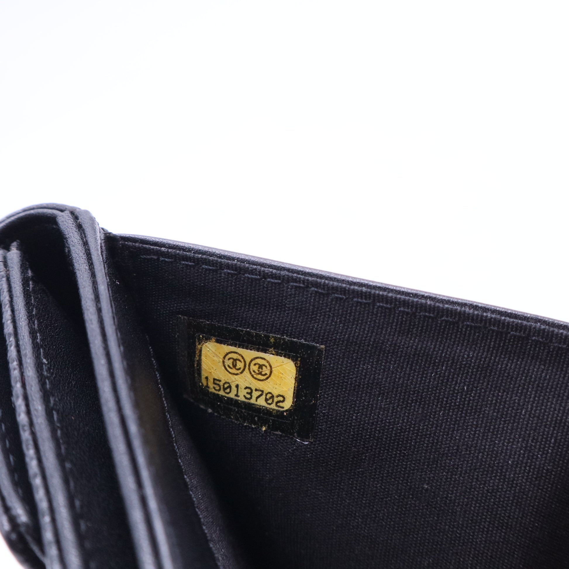 Black Caviar Leather CC Compact Wallet-W20076