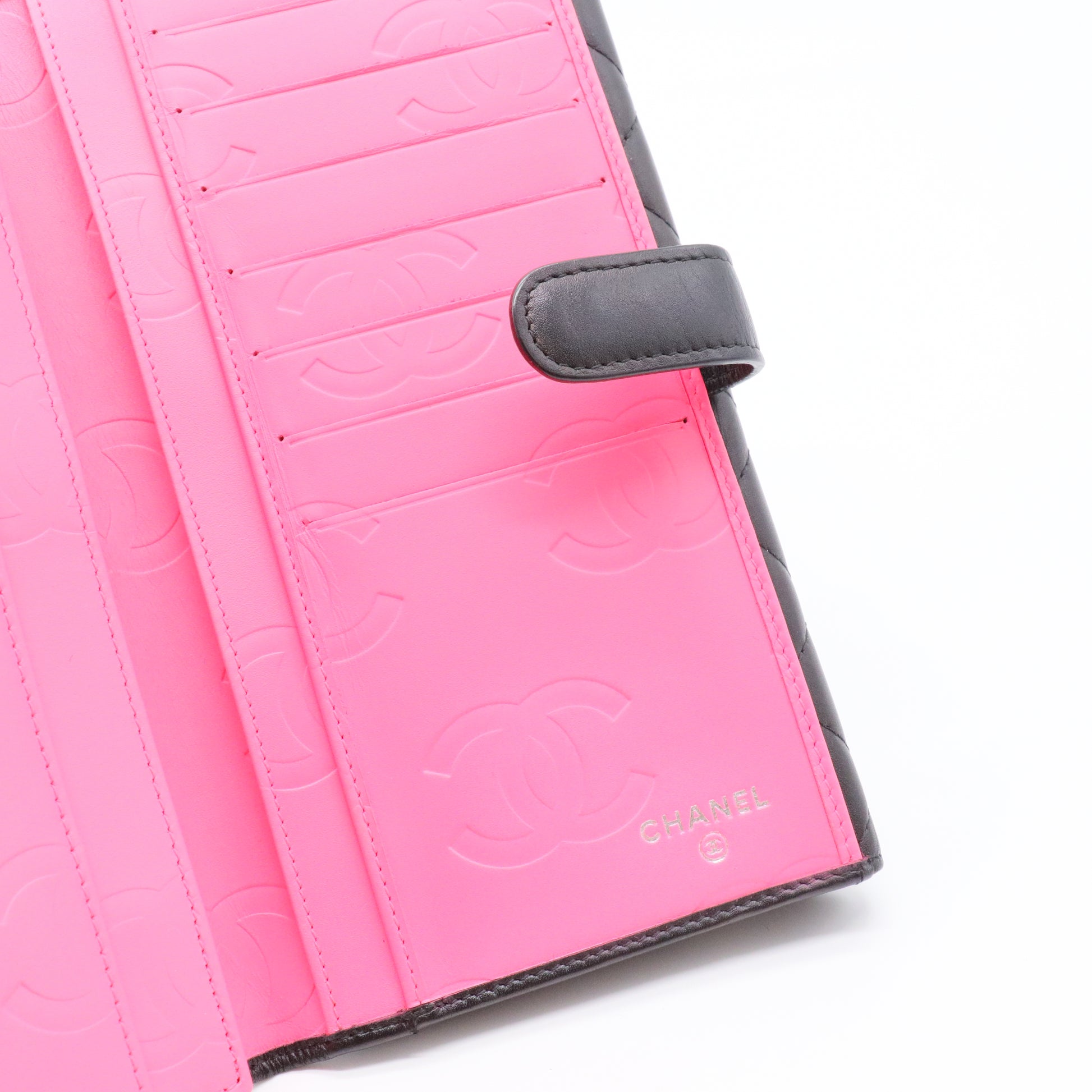 Cambon Bifold Compact Wallet Quilted Lambskin Long