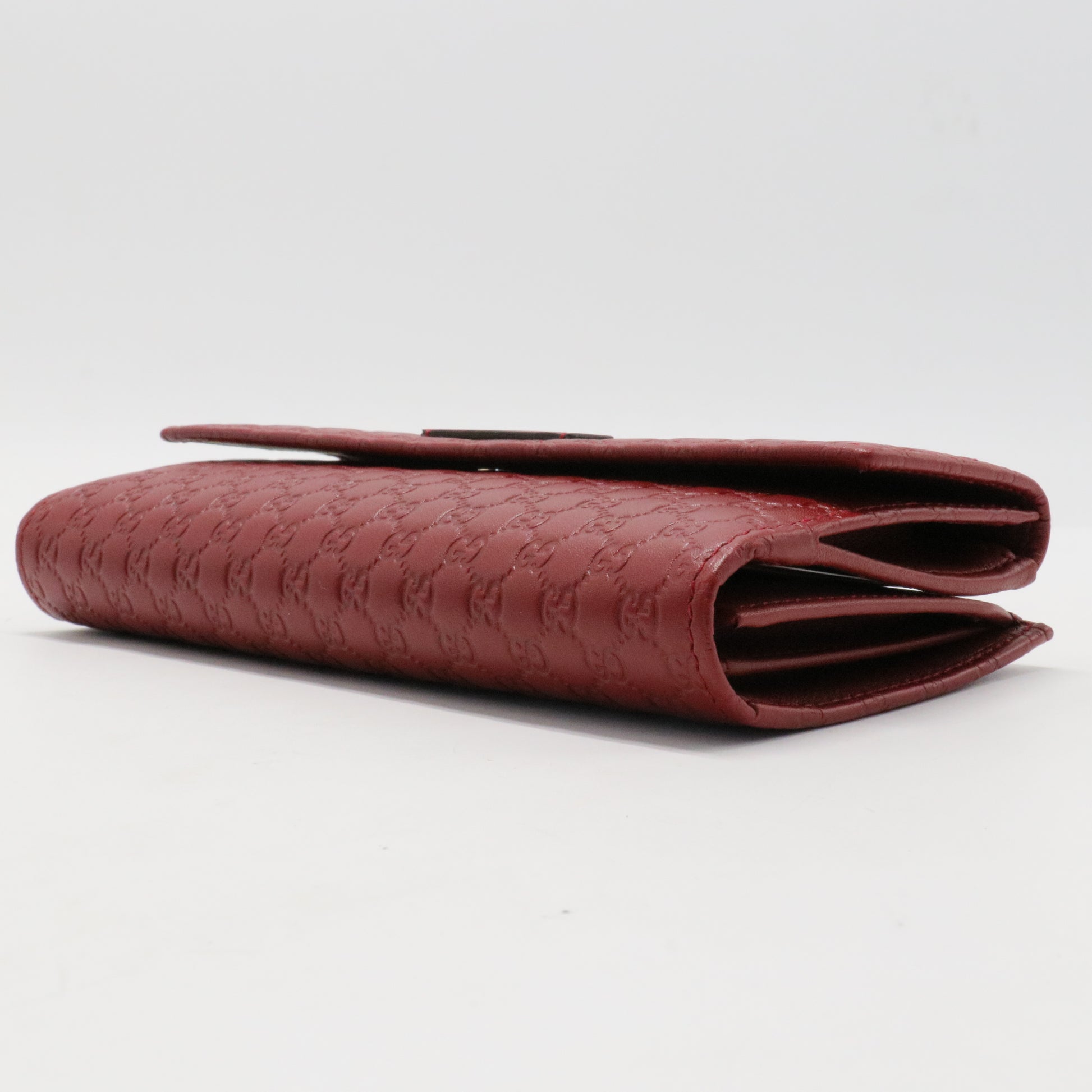 Microguccissima Continental Flap Wallet  Red