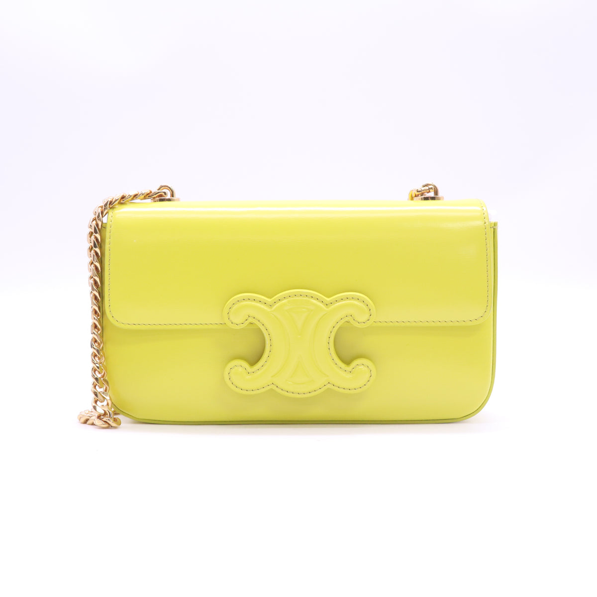 Celine Shiny Calfskin Cuir Triomphe Chain Shoulder Bag twins LDJ6399