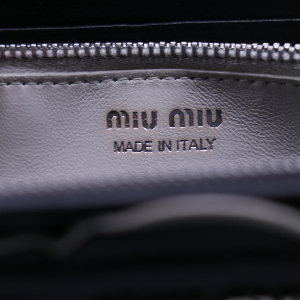 Miu Miu Nappa Rouches L-Shaped Zipper Wallet W21023