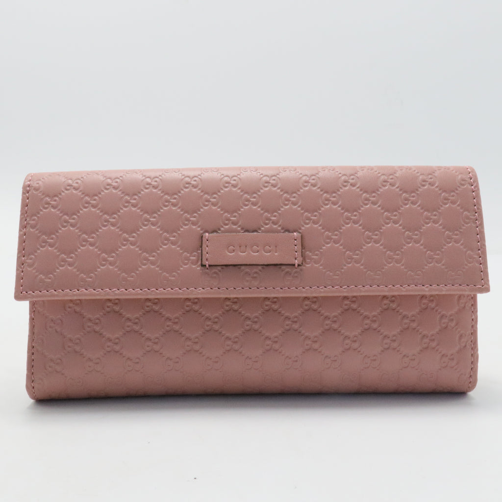 Microguccissima Continental Flap Wallet Soft Pink