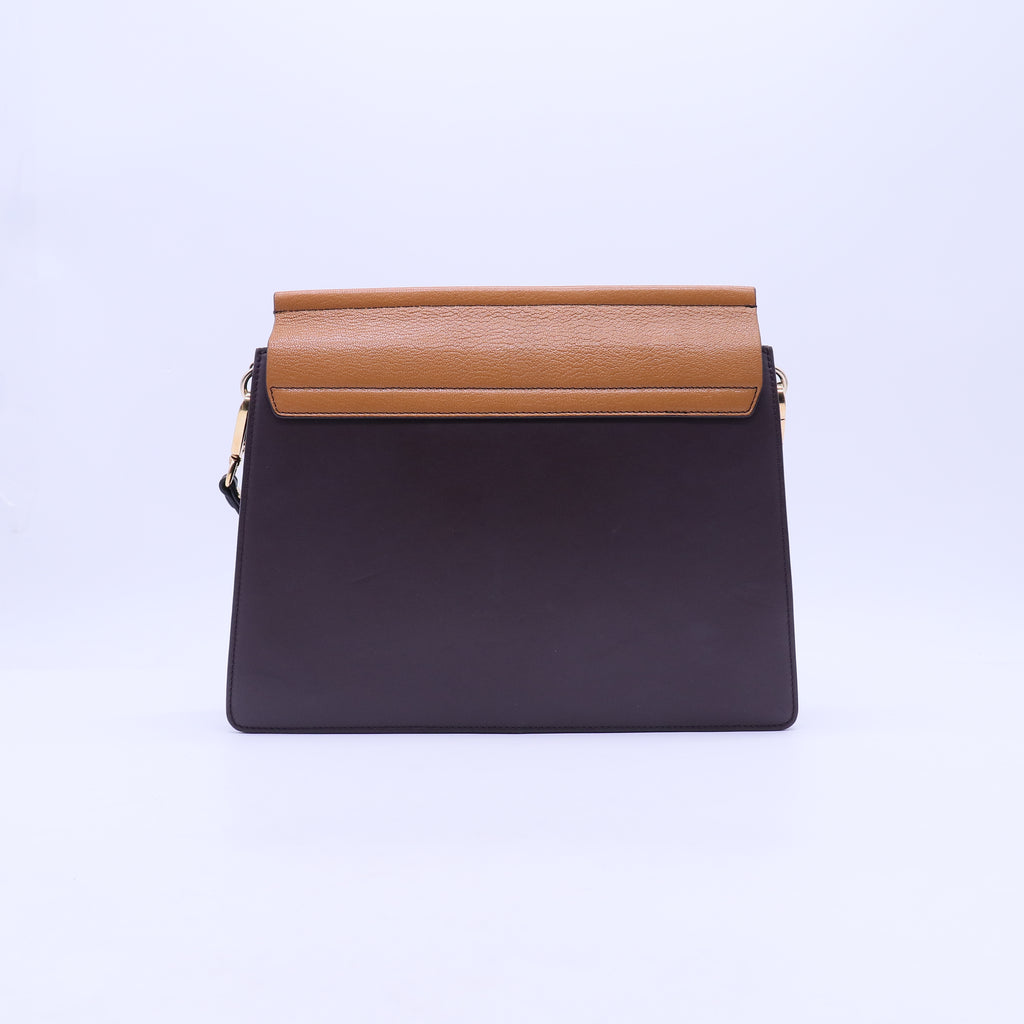 Suede Calfskin Medium Faye Shoulder Bag Tobacco B21734
