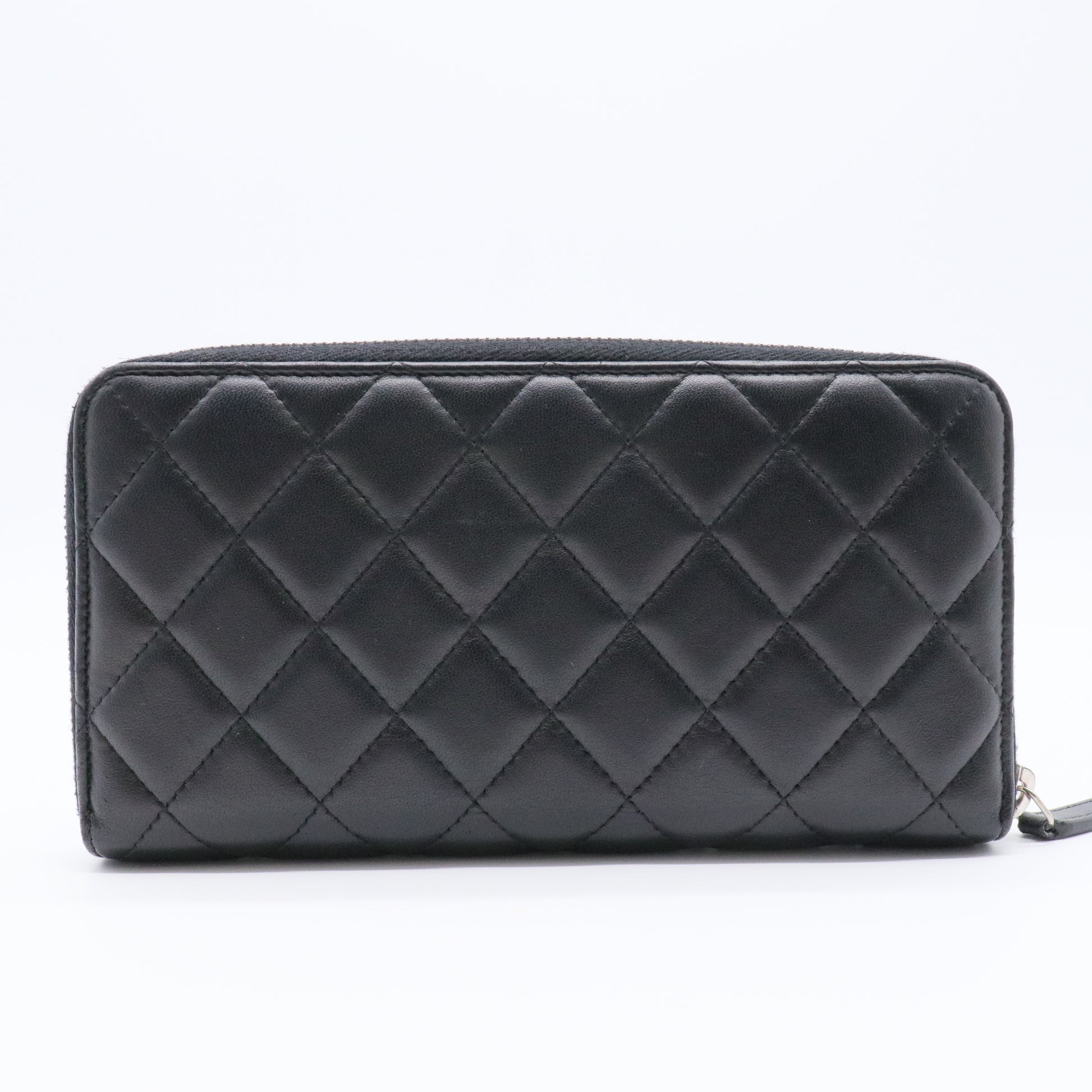 Zip Around Wallet Quilted Lambskin Long