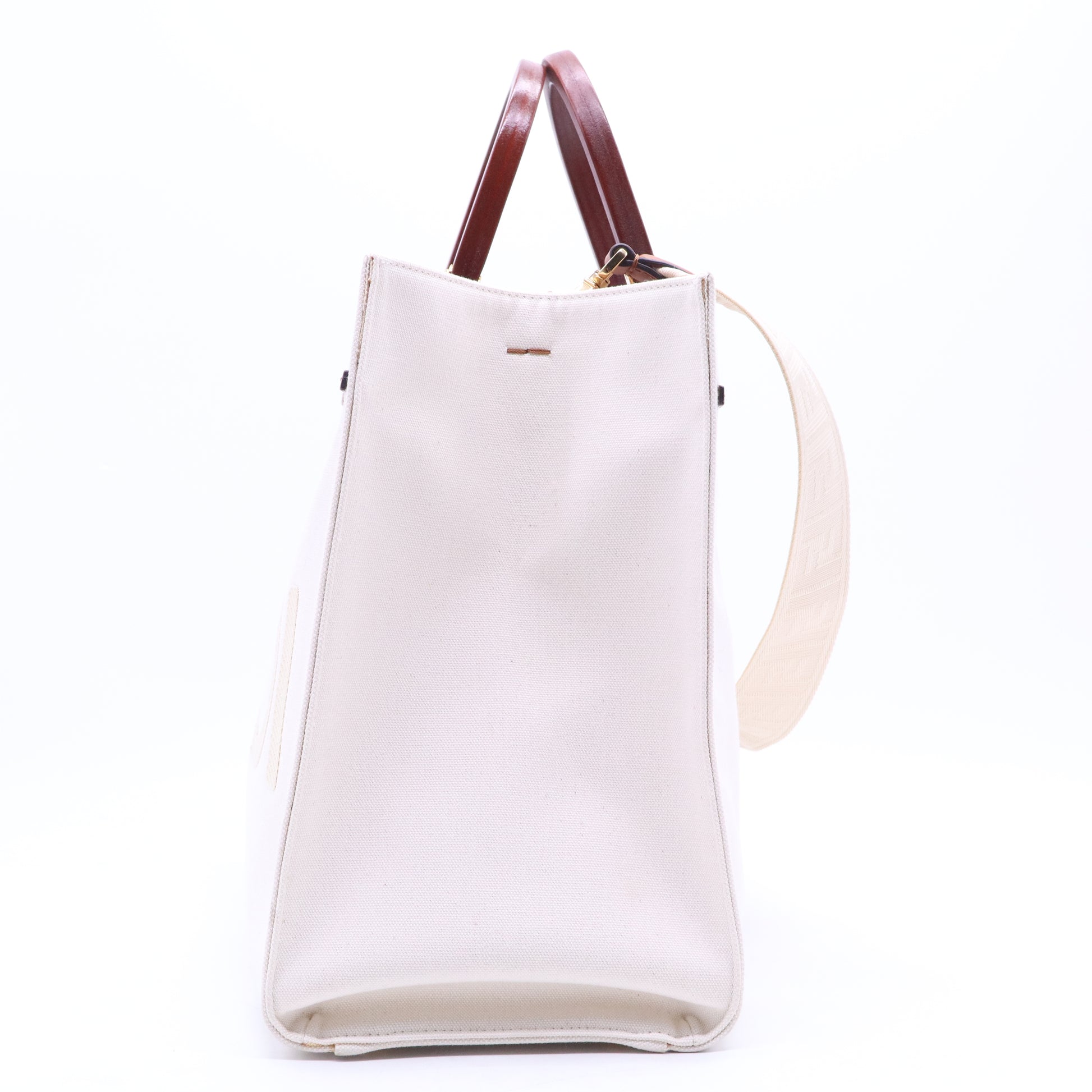 Vitello King Plexiglass Medium Fendi Sunshine Shopper Tote White Ice B21489
