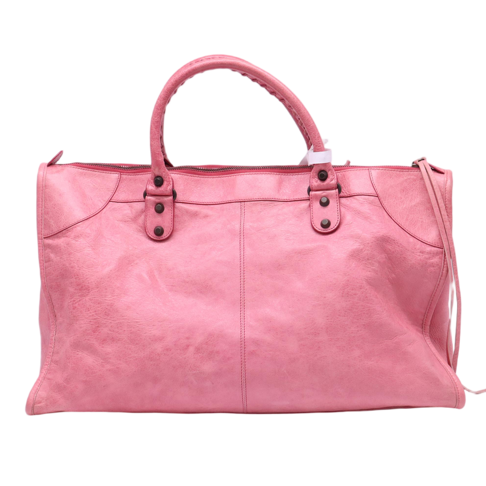 Balenciaga Bubblegum Lambskin Leather Weekender Bag LDM-1693