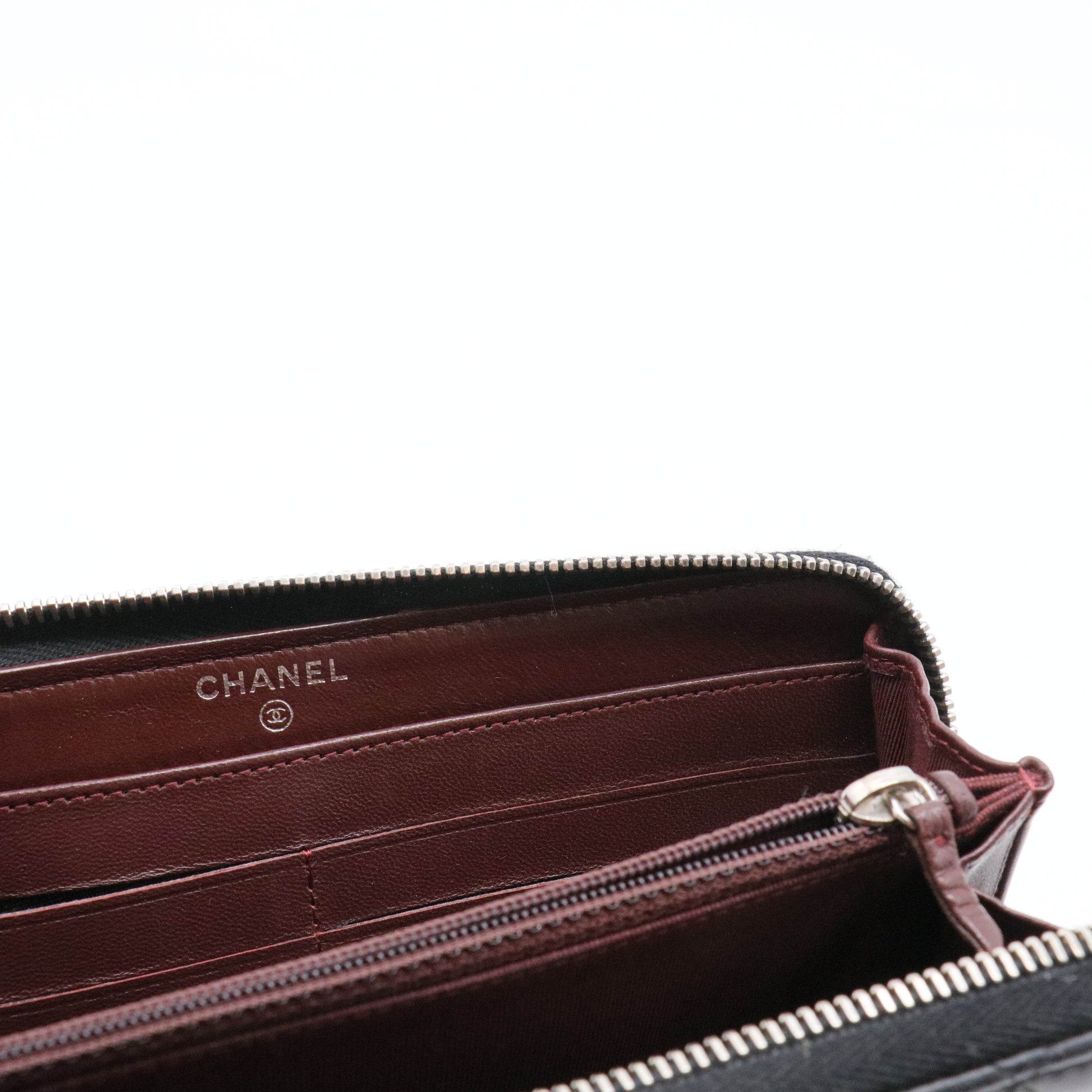 Zip Around Wallet Quilted Lambskin Long