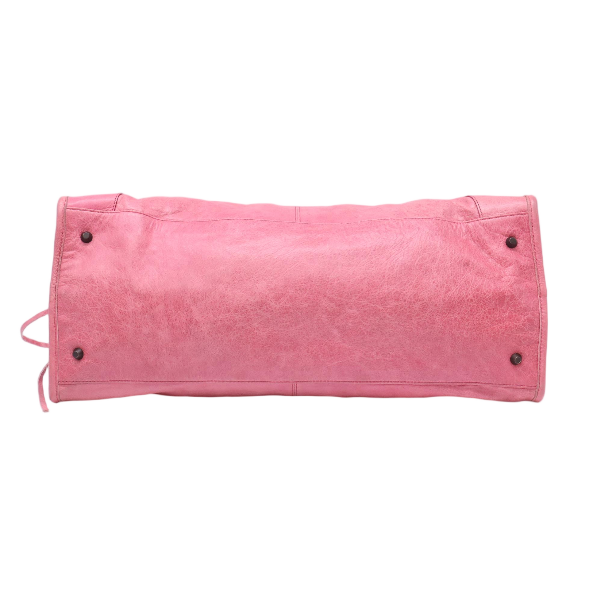 Balenciaga Bubblegum Lambskin Leather Weekender Bag LDM-1693