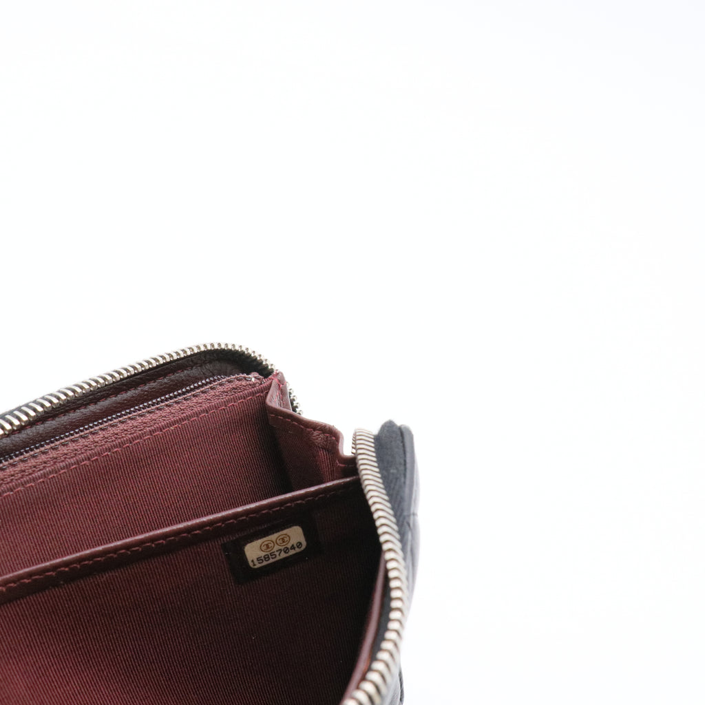 Zip Around Wallet Quilted Lambskin Long