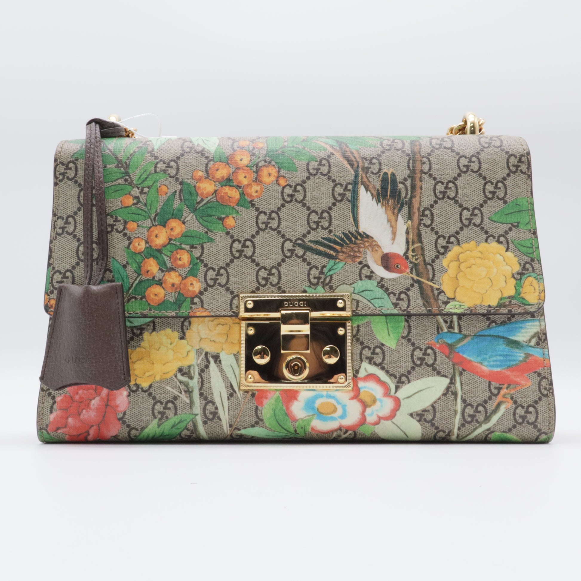 Padlock Shoulder Bag Tian Print GG Coated Canvas Medium twins