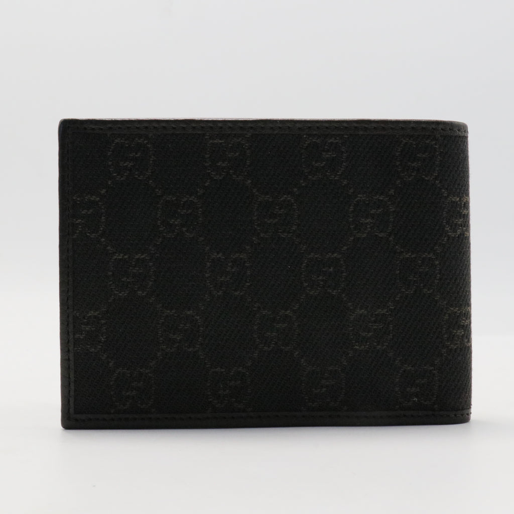 Nylon Monogram Bi-Fold Wallet Black