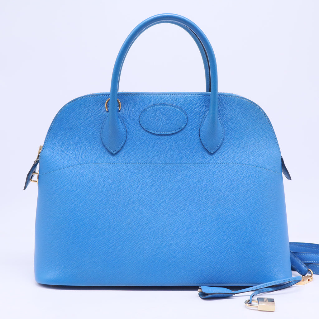 Bleu du Nord Epsom Leather Gold Plated Bolide Bag B20554