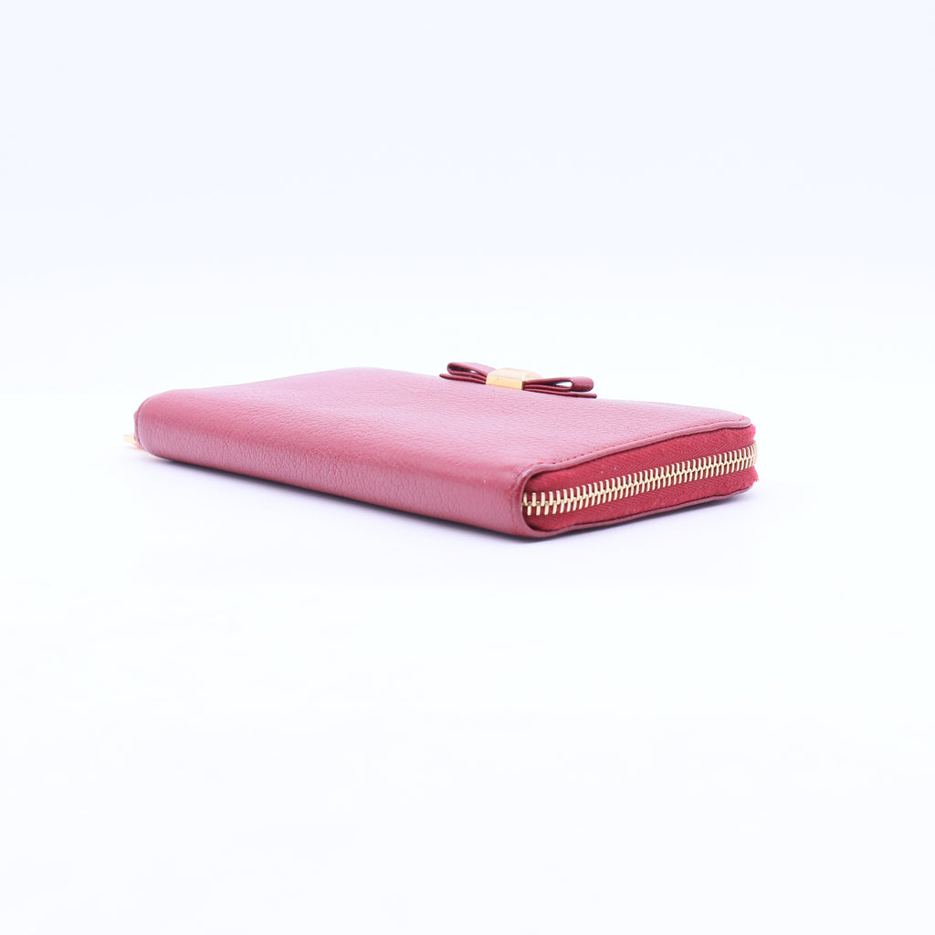 Round Zip Long Wallet Leather W21206