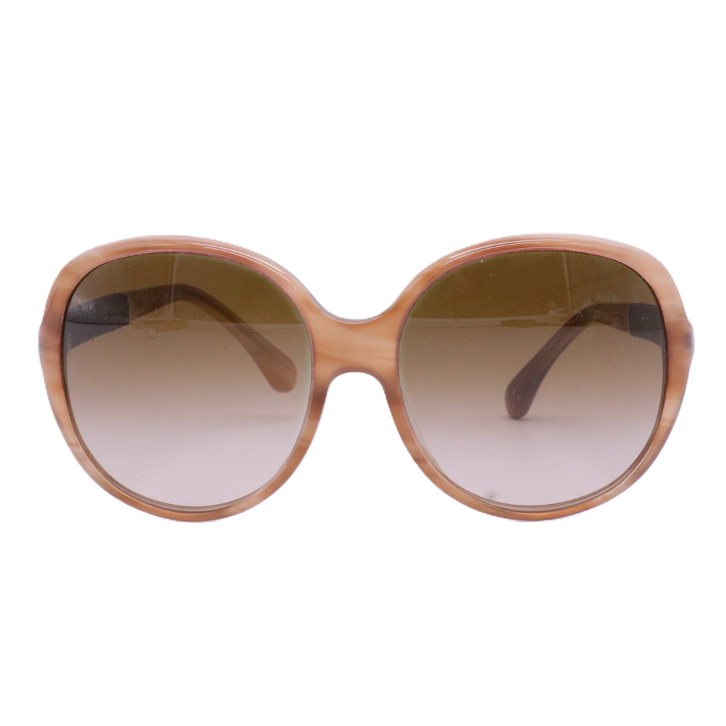 Pink Plastic Frame Gradient Tint Lens Oversized Sunglasses