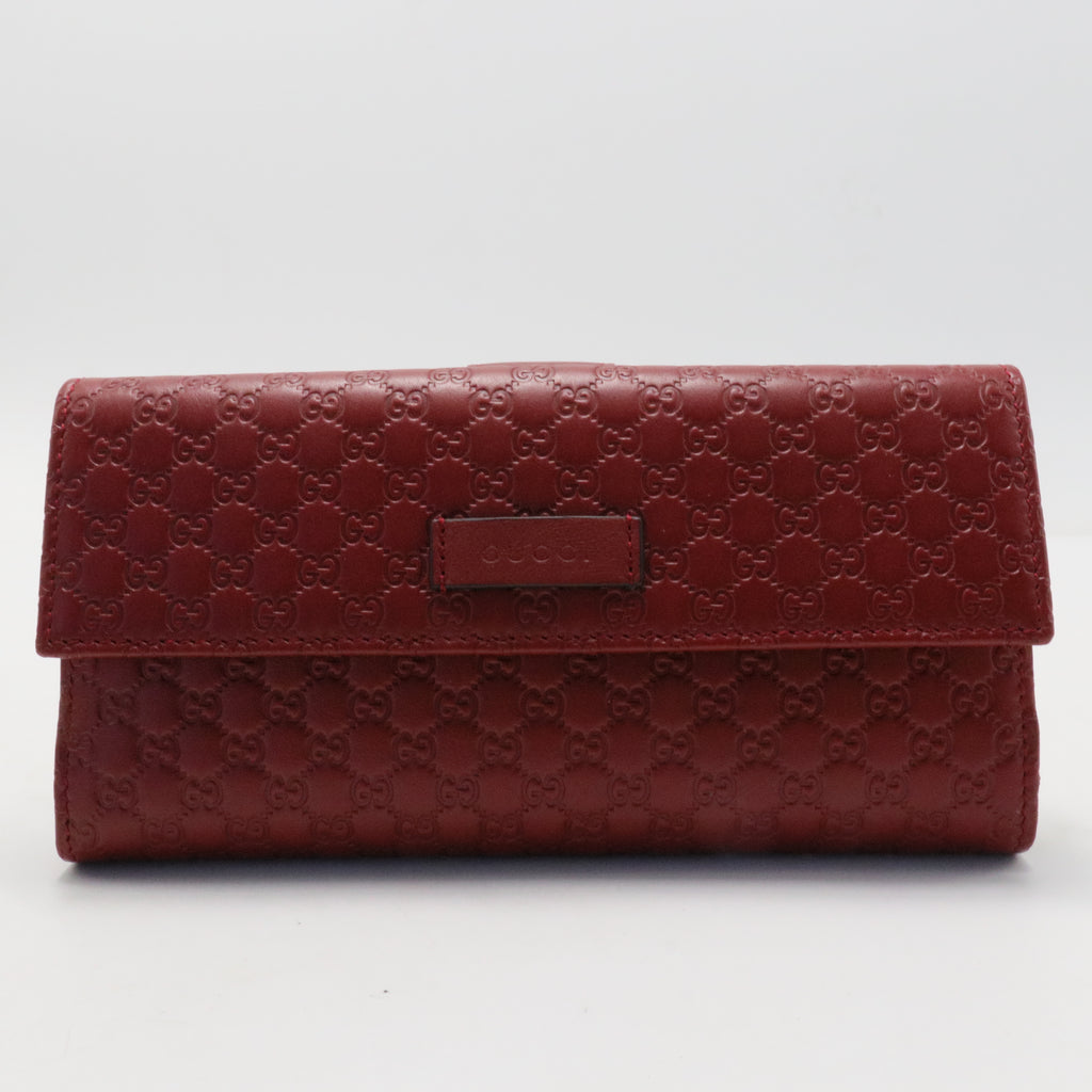 Microguccissima Continental Flap Wallet  Red