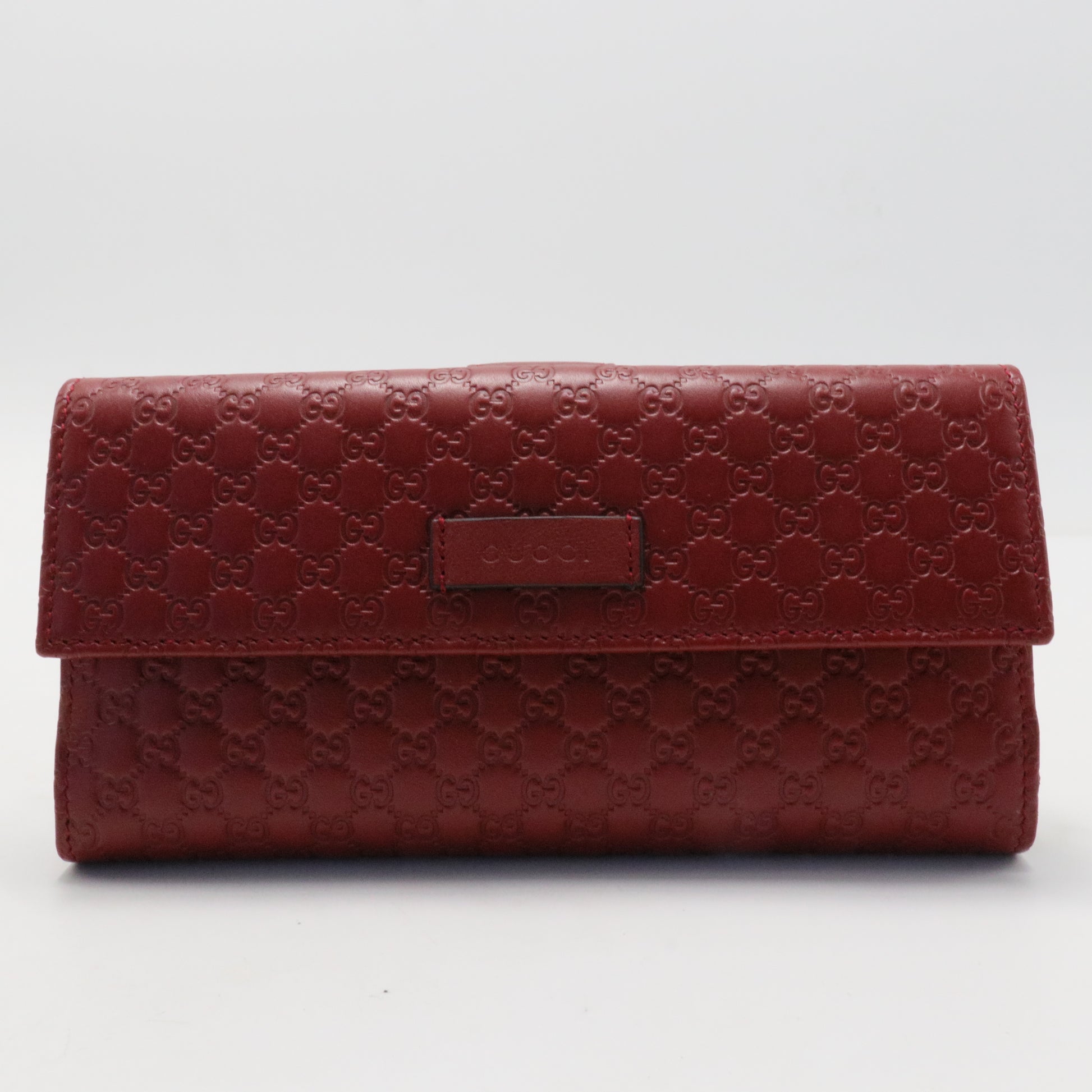Microguccissima Continental Flap Wallet  Red