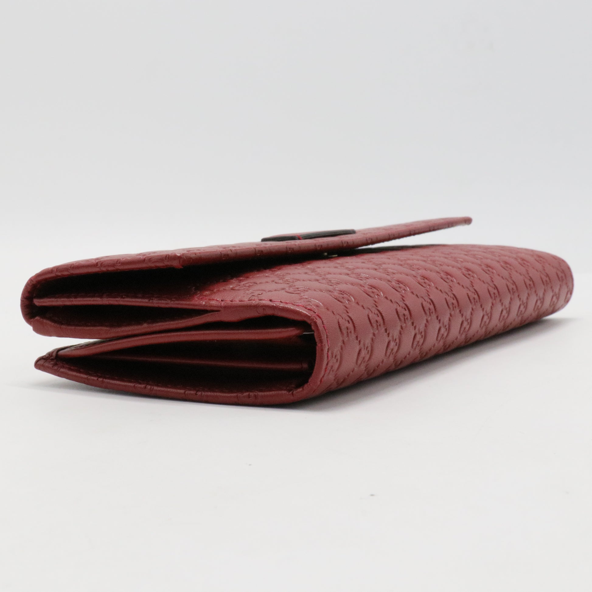 Microguccissima Continental Flap Wallet  Red